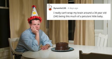 A man was furious with his girlfriend after she added vanilla icing to his chocolate birthday cake.