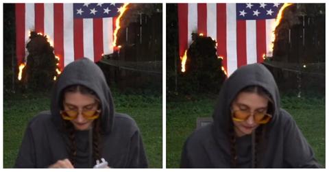 Veterans Support a Woman Burning the American Flag on TikTok