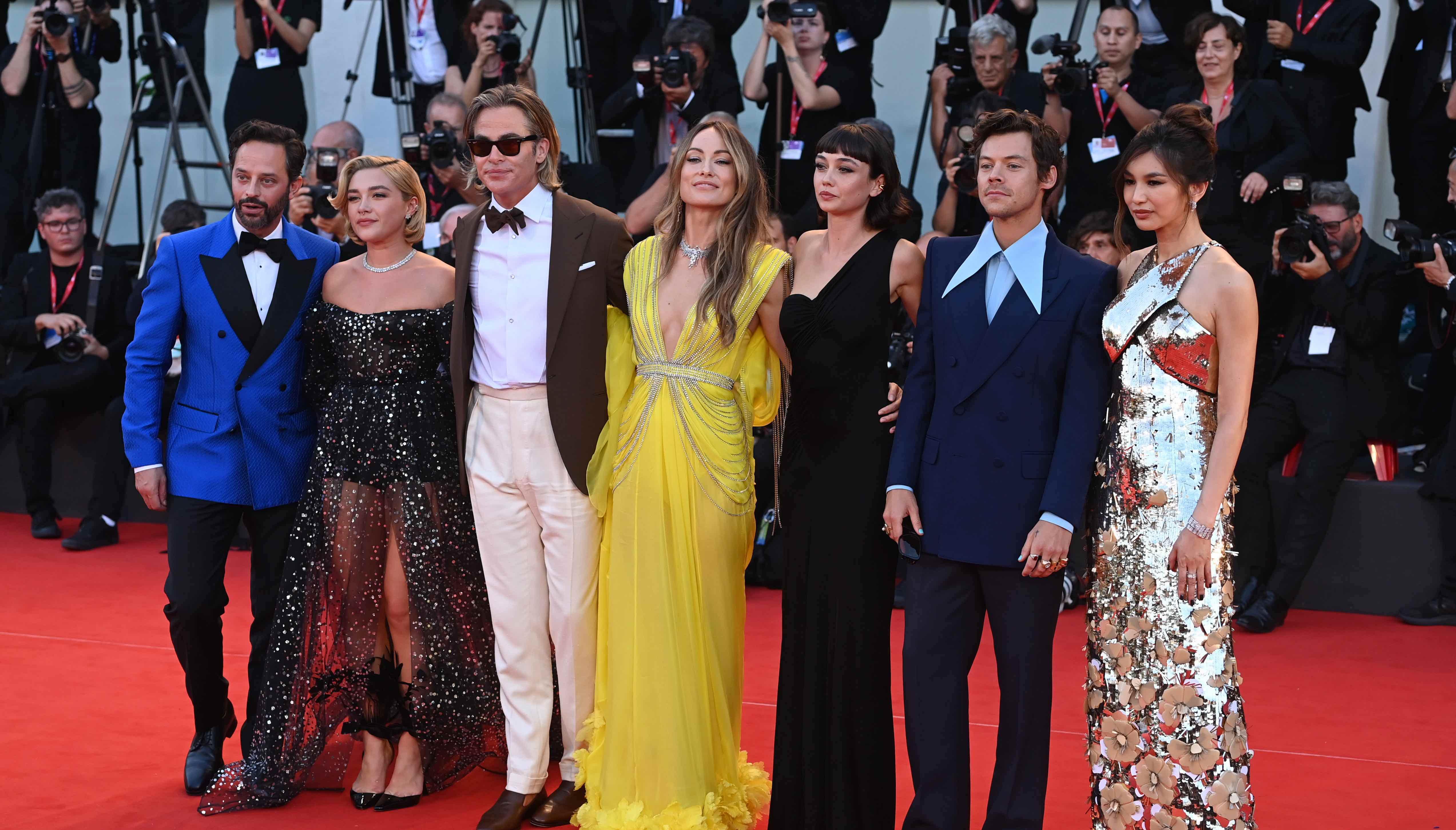 The cast of 'Don't Worry Darling' at the 2022 Venice Film Festival.