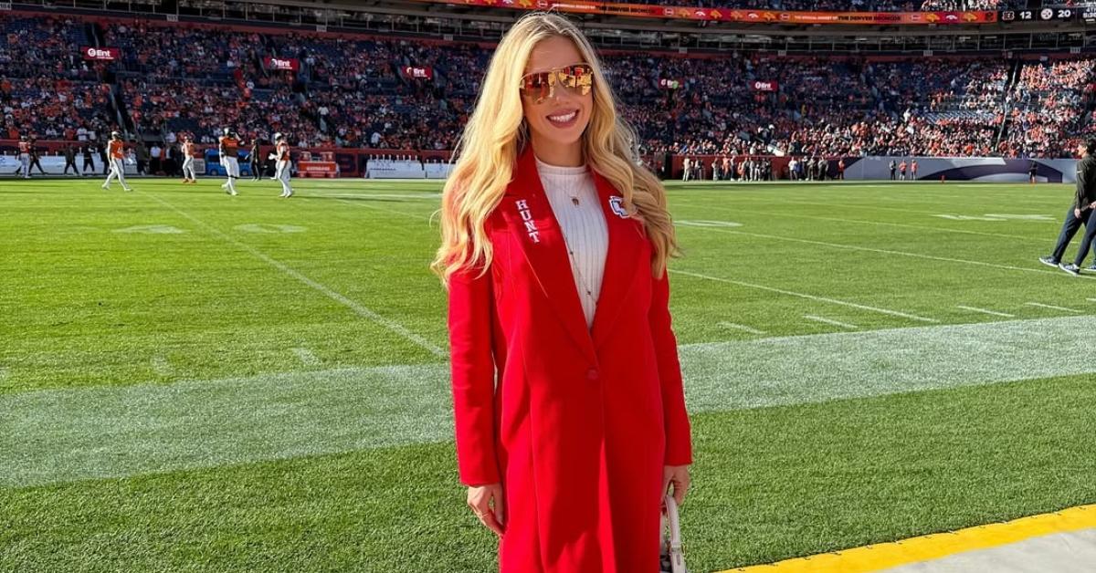 Gracie Hunt on the field before a Chiefs game.