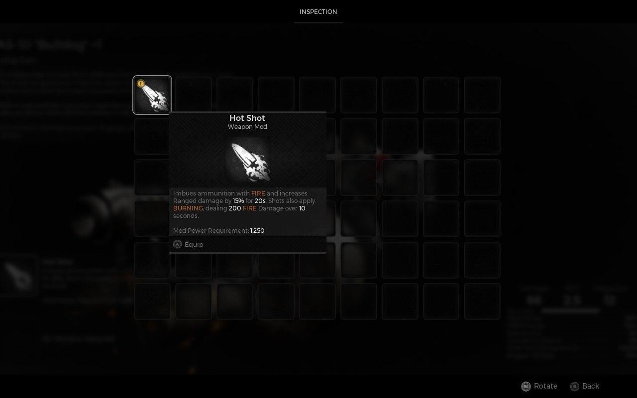 'Remnant II' Mod screen to equip on weapons.