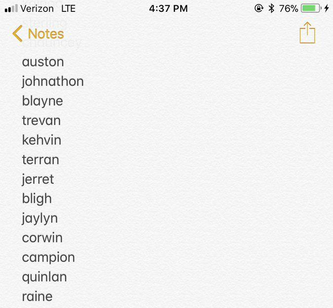 This Woman Posted All The Best White Boy Names She S Seen On