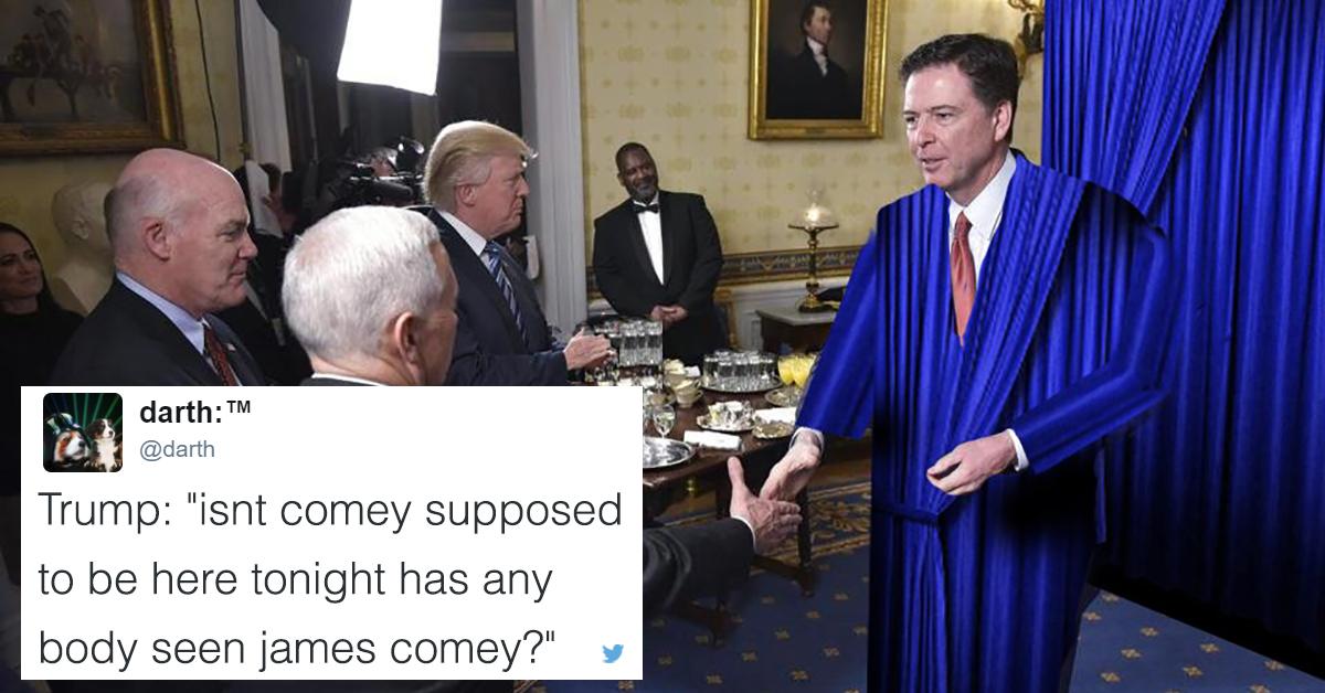 James Comey Hid In Curtains To Avoid Donald Trump And Twitter Found It Hilarious 0079