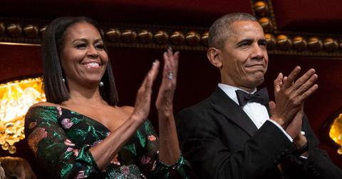 (l-r): Michelle Obama and Barack Obama