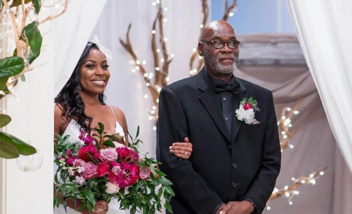 Lauren walking down the aisle with her dad