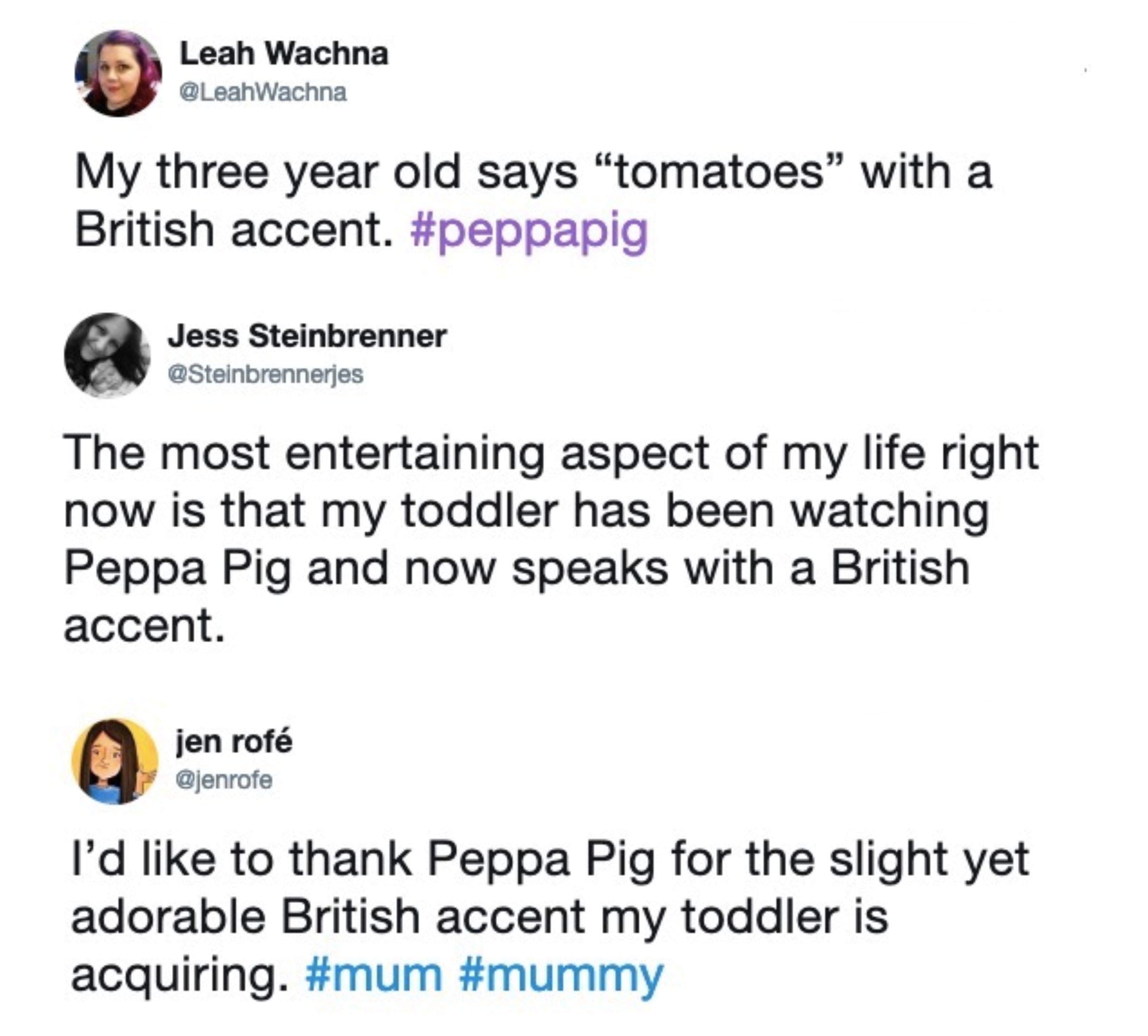 Having a go: US parents say Peppa Pig is giving their kids British accents, Peppa Pig