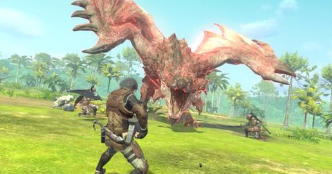 A character battling a monster in 'Monster Hunter Now'