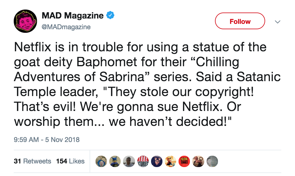 satanic temple sues netflix