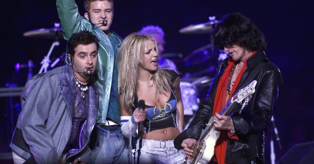 Chric Kirkpatrick, Justin Timberlake, Britney Spears, and Joe Perry