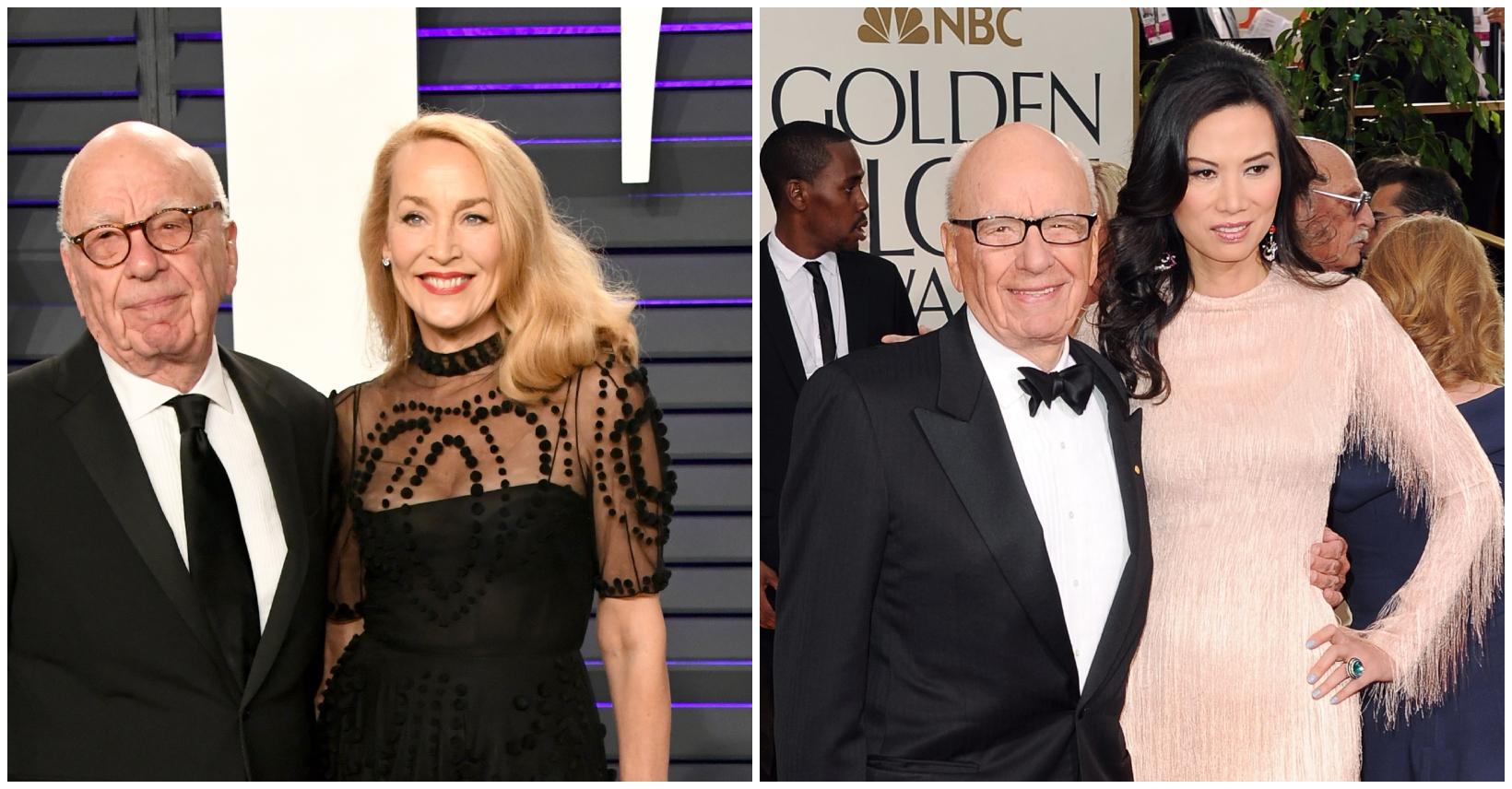 rupert murdoch ex-wives Jerry Hall and Wendi Deng