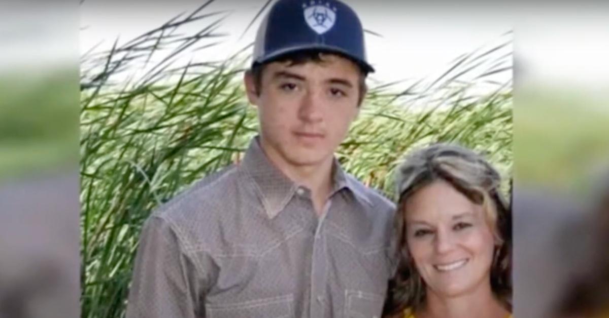 Missing teen Dylan Rounds in a picture with his mother.