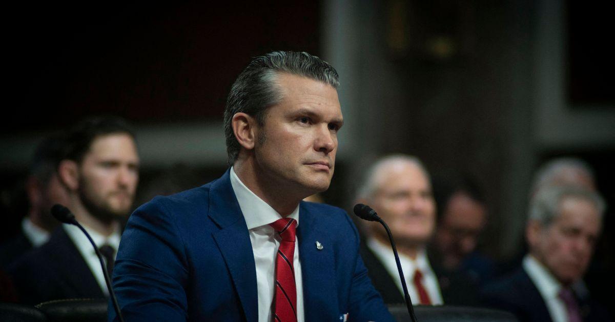 Pete Hegseth at the Senate Armed Services Committee Hearing. 