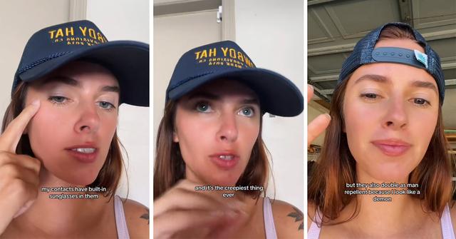 Contacts with built-in sunglasses