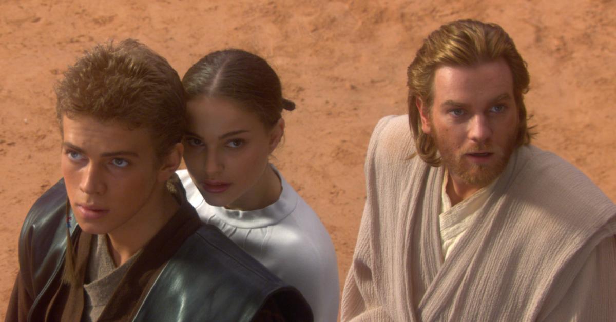 Anakin Skywalker, Padmé Amidala, and Obi-Wan Kenobi in 'Attack of the Clones.'