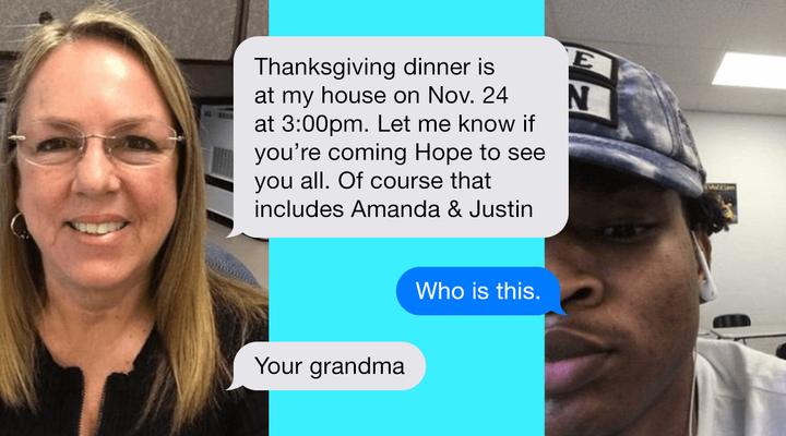 Grandma Mistakenly Texts Teen Her Thanksgiving Plans And Now He's Invited