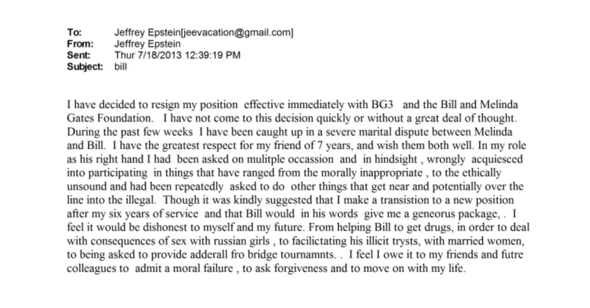 An email written by Epstein in the Epstein files.