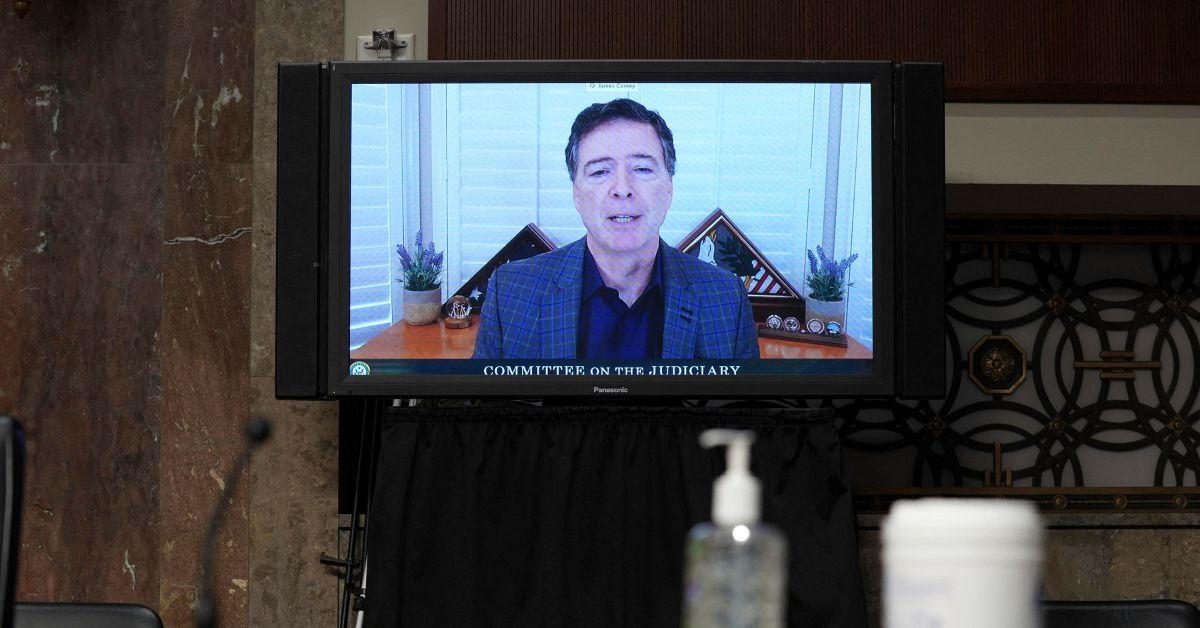 James Comey testifying before the House of Representatives virtually in 2020. 