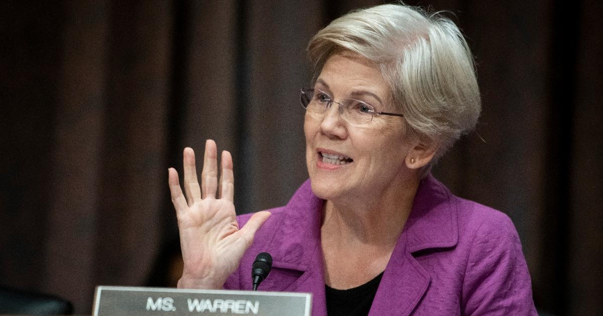 Senator Elizabeth Warren in a Congressional hearing