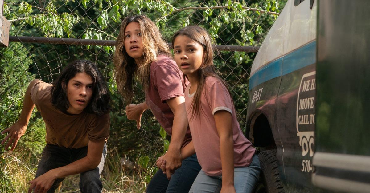 Gina Rodriguez, Lucius Hoyos, and Ariana Greenblatt in 'Awake'