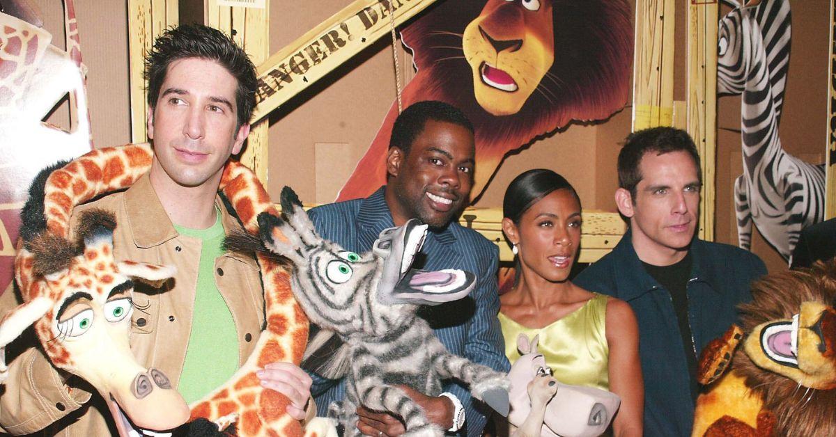 David Schwimmer, Chris Rock, Jada Pinkett Smith, and Ben Stiller at the 'Madagascar' premiere.