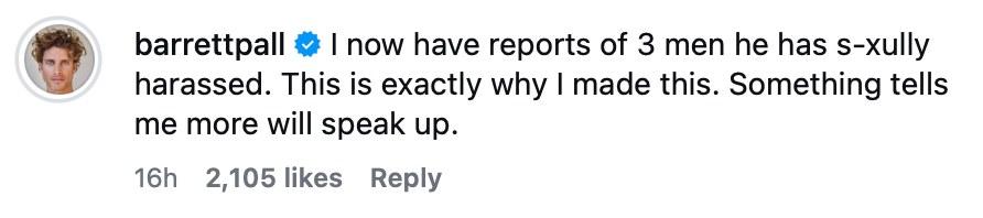 Barrett Pall shares allegations made against Evan Ross Katz.