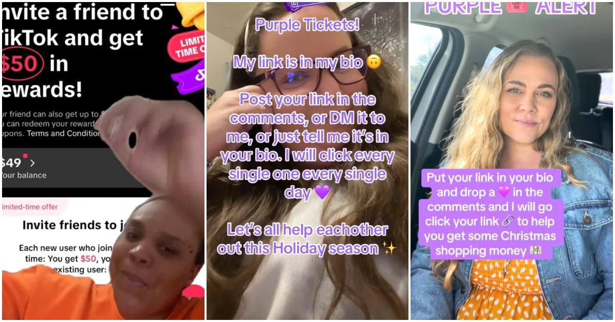 TikTok purple ticket videos