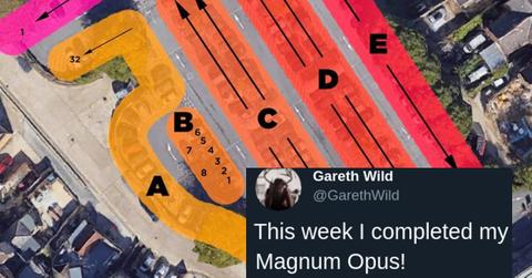 Guy Loves Supermarket Parking Lot so Much He Used Every Single Spot