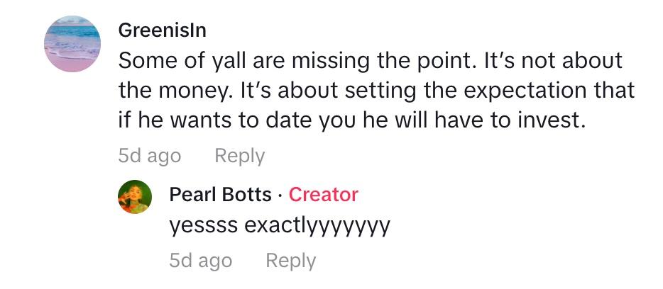 tiktok comment who pays first date