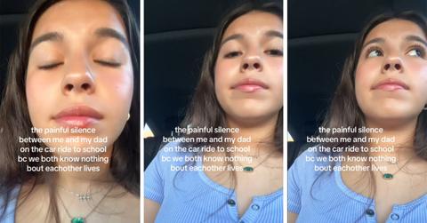 Dad daughter awkward ride to school