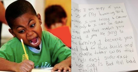 Frustrated 6-Year-Old Writes Scathing Letter Calling Teacher a 'Thief and a Crook'