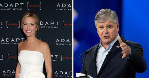 Ainsley Earhardt and Sean Hannity in two side-by-side images.