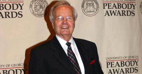 Bill Moyers collecting his Peabody Award.