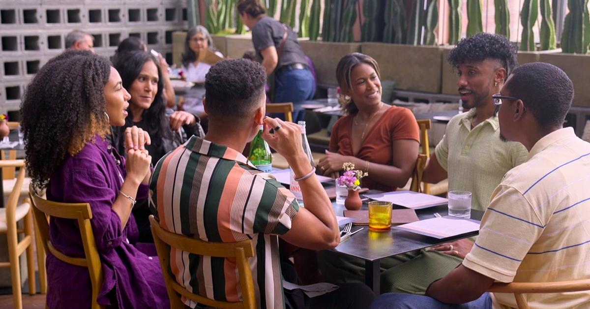 Marissa, Ramses, and Marissa's family having lunch in Season 7 of 'Love Is Blind'