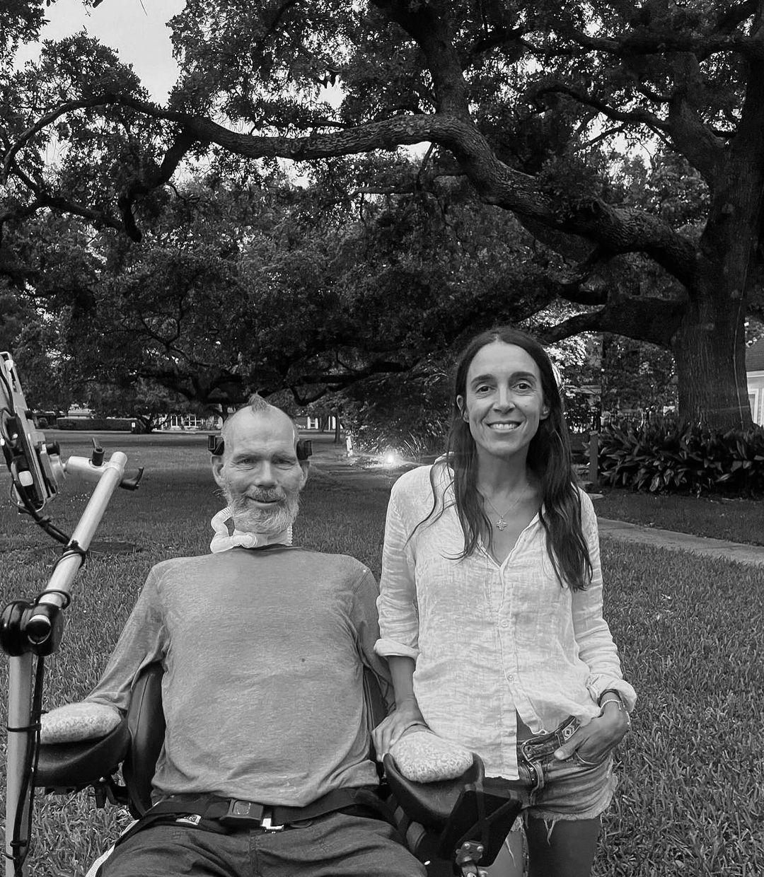 Steve and Michel Gleason in a black and white image shared in May 2024