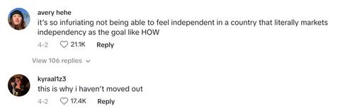 Comments about lack of independence in America