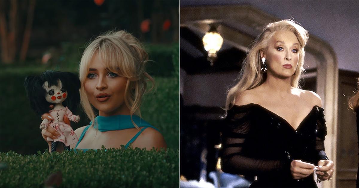 Sabrina Carpenter and Meryl Streep in side-by-side images. 