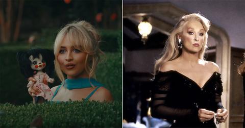 Sabrina Carpenter and Meryl Streep in side-by-side images.