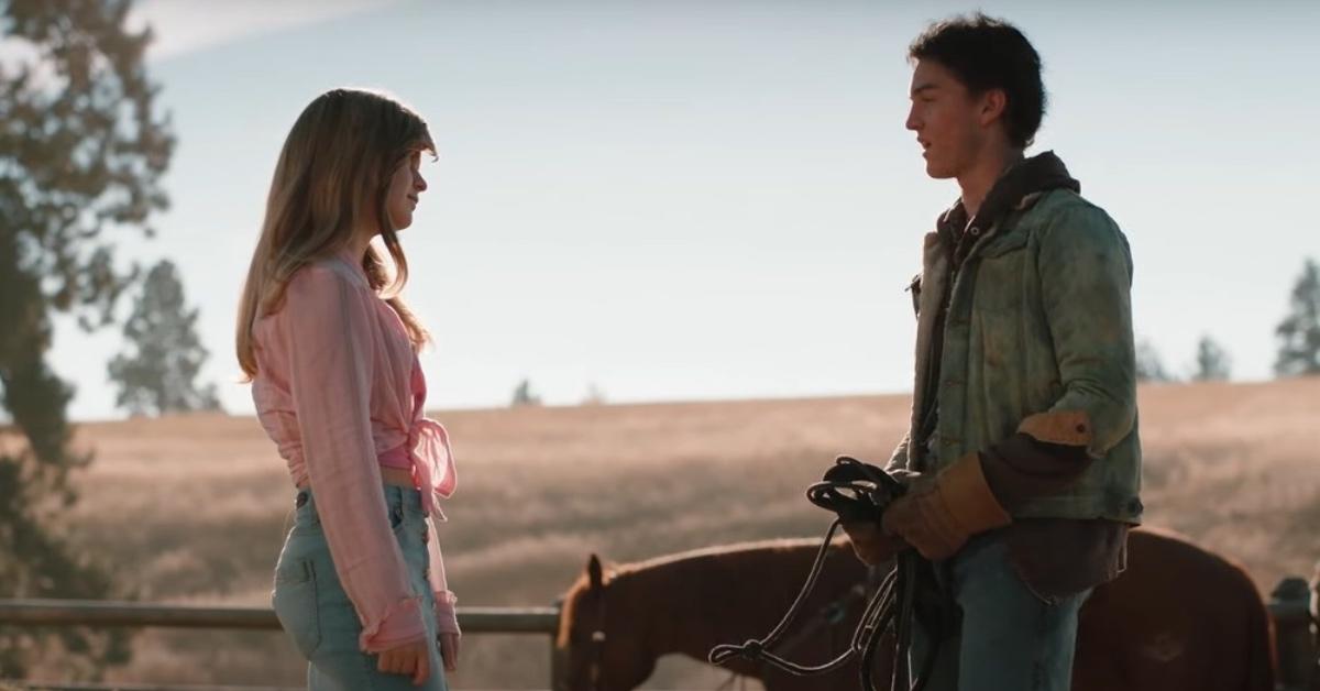 Young Beth Dutton and Young Rip Wheeler in 'Yellowstone.'