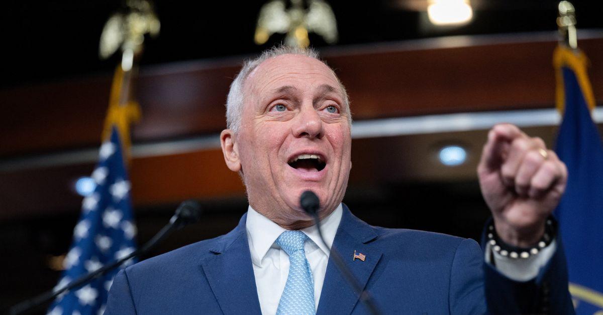 Steve Scalise speaking at a podium. 