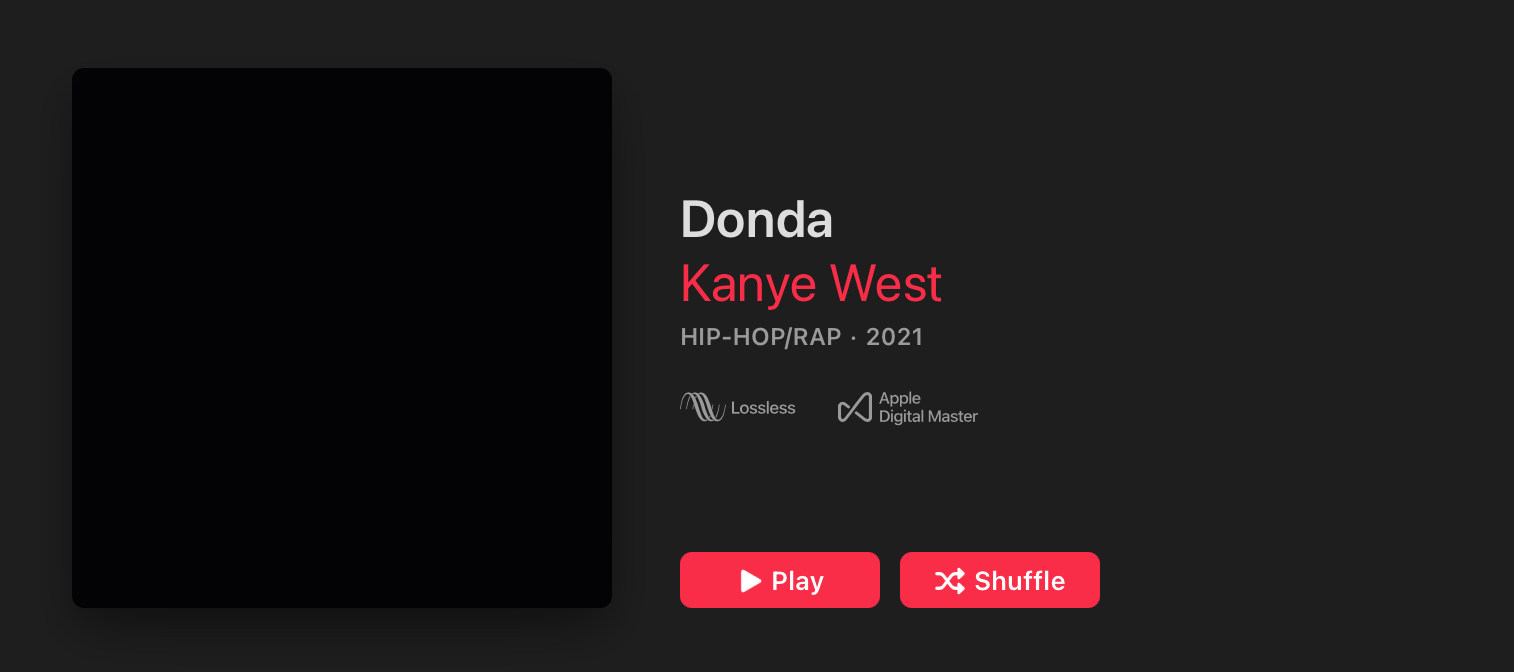 'Donda' on Apple Music