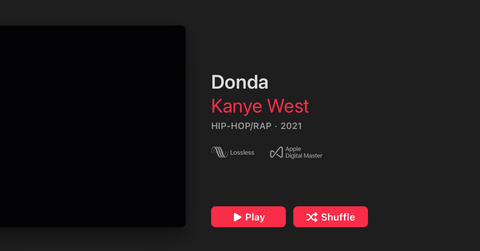 'Donda' on Apple Music