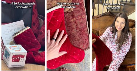 Husband forgets wife's Christmas stocking TikTok