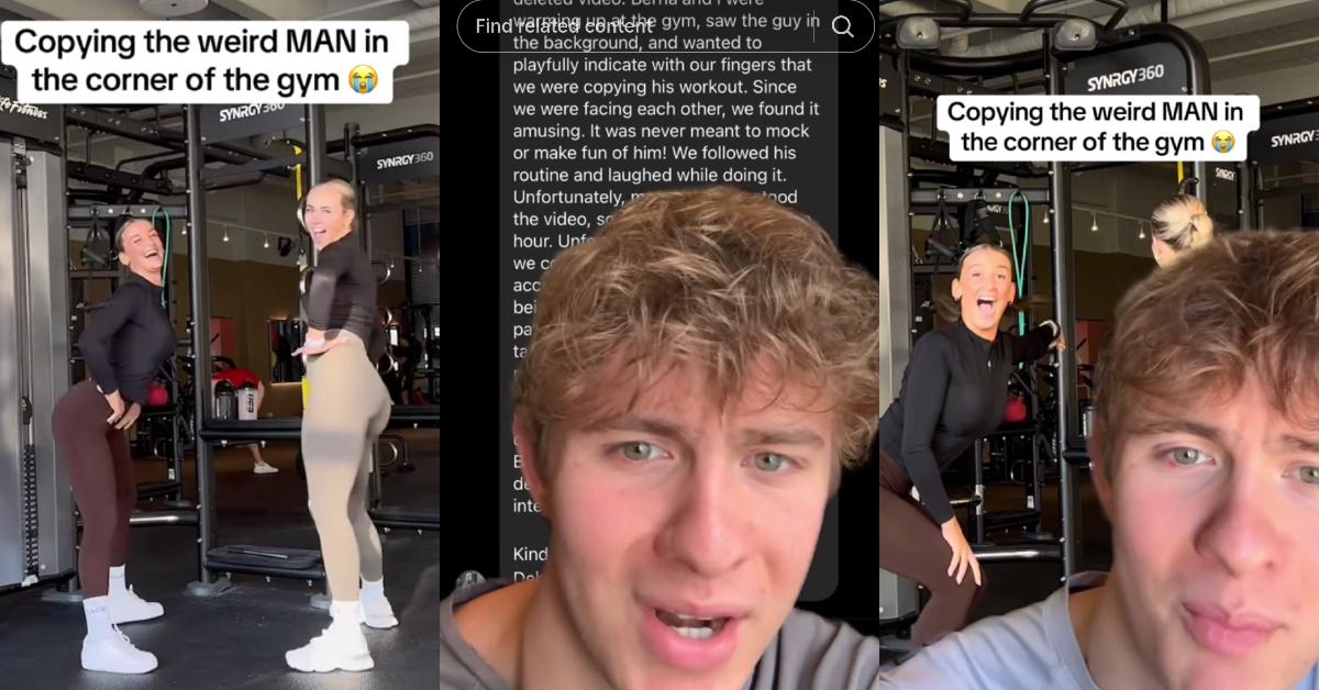 Gym Bro Gets Angry At Girls Working Out in A Joke Tik Tok Video