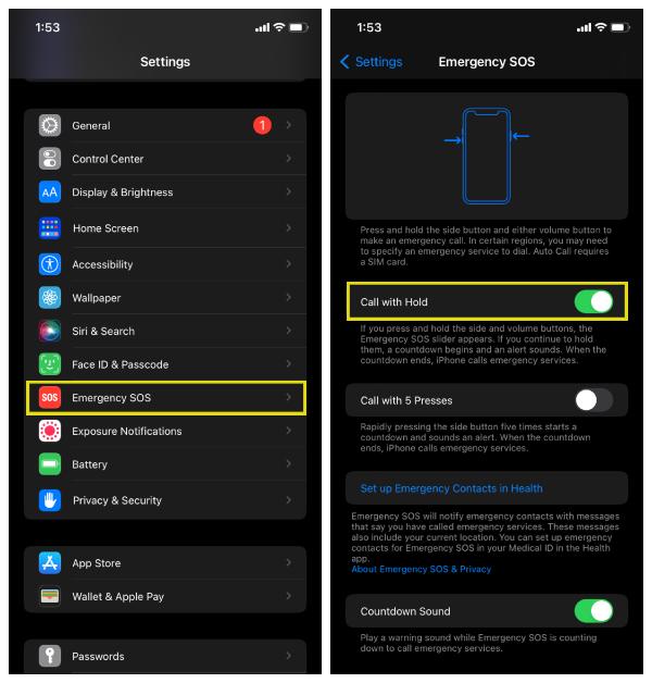 how to turn off emergency sos mode iphone