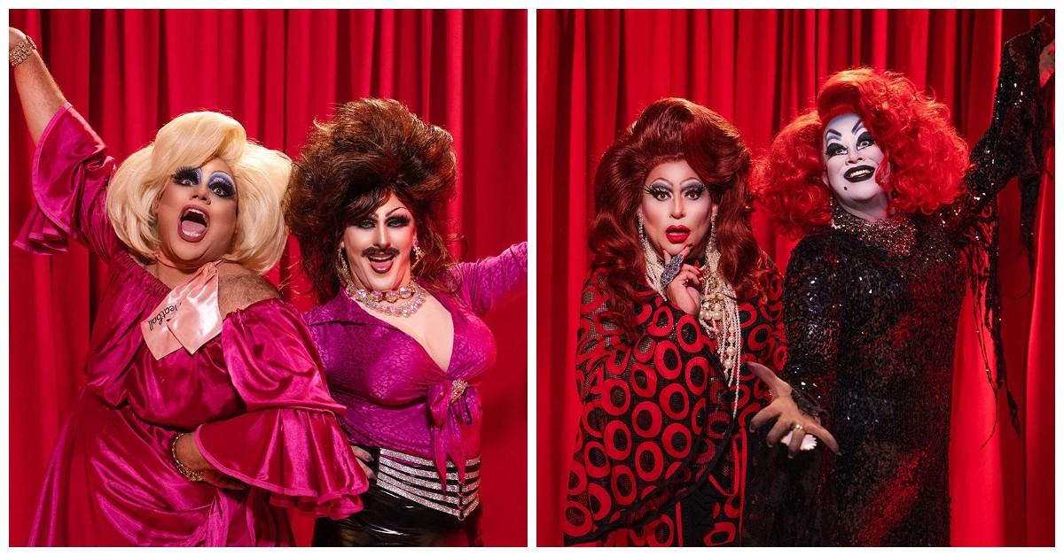 Meatball and Biqtch Puddin’ (L), Heklina and Peaches Christ (R)