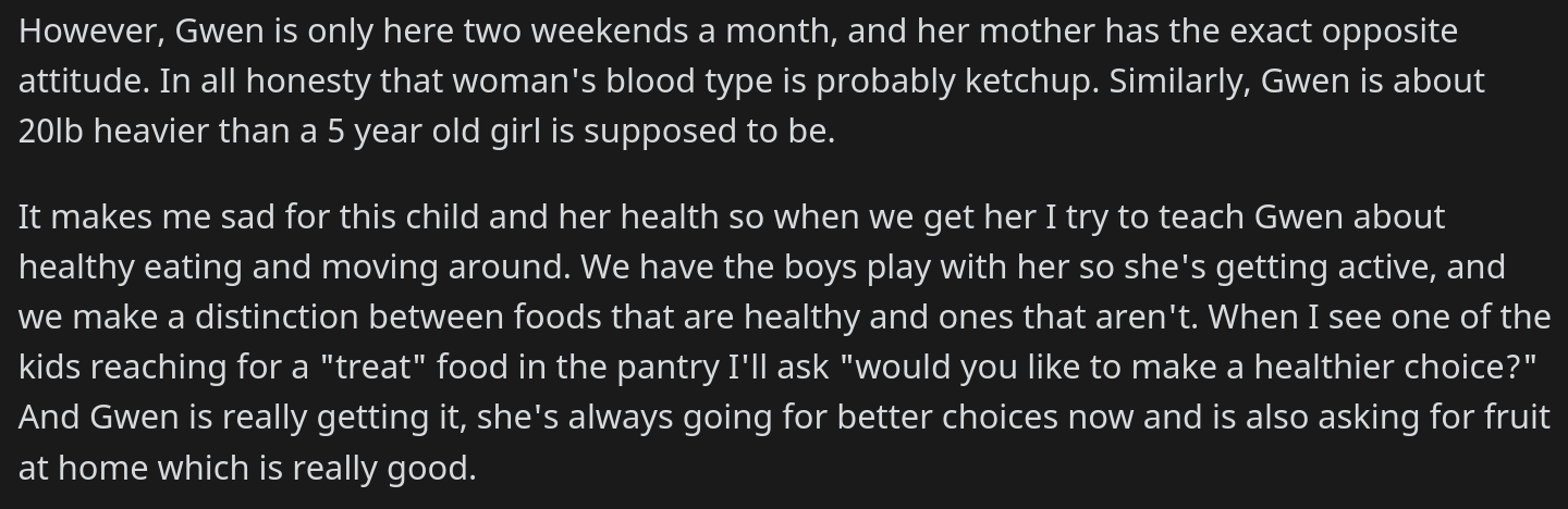 woman tells  year old no cake for birthday