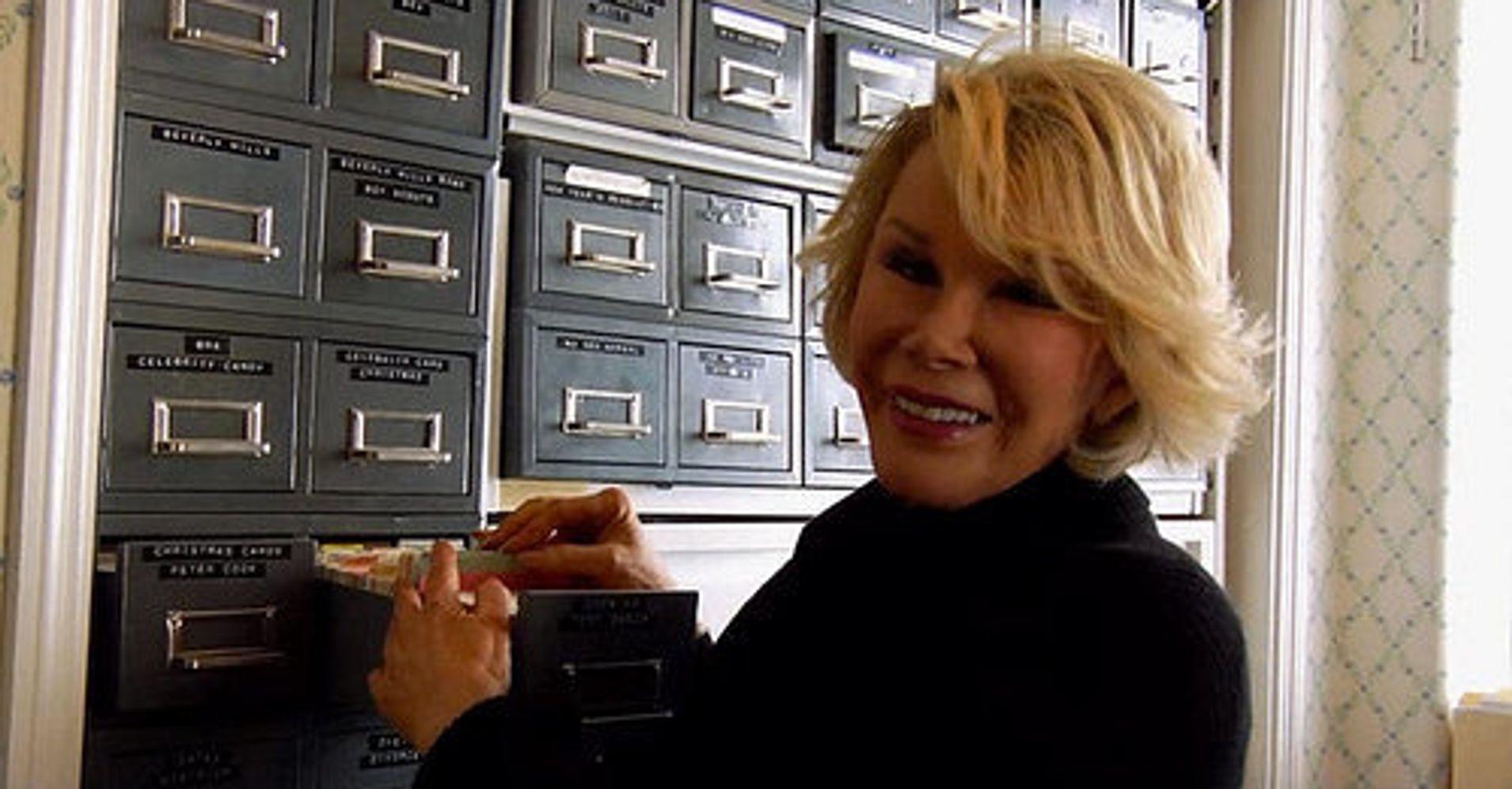 Joan Rivers with her Joke Files