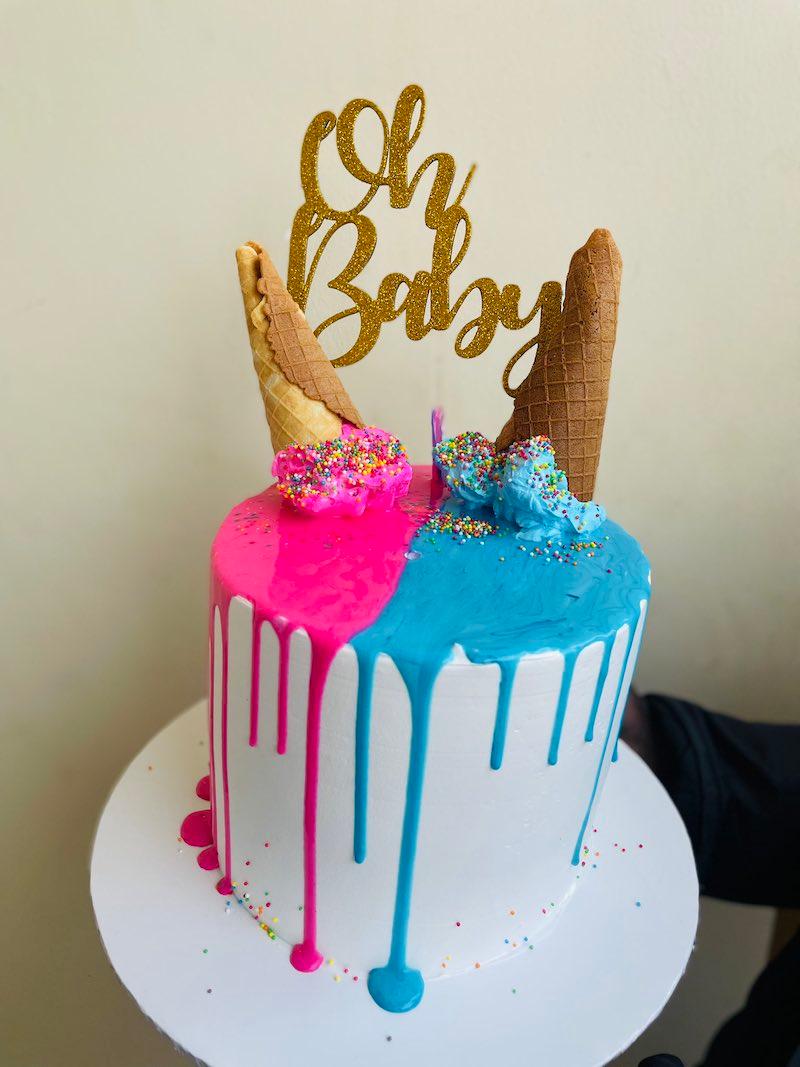 gender reveal cake