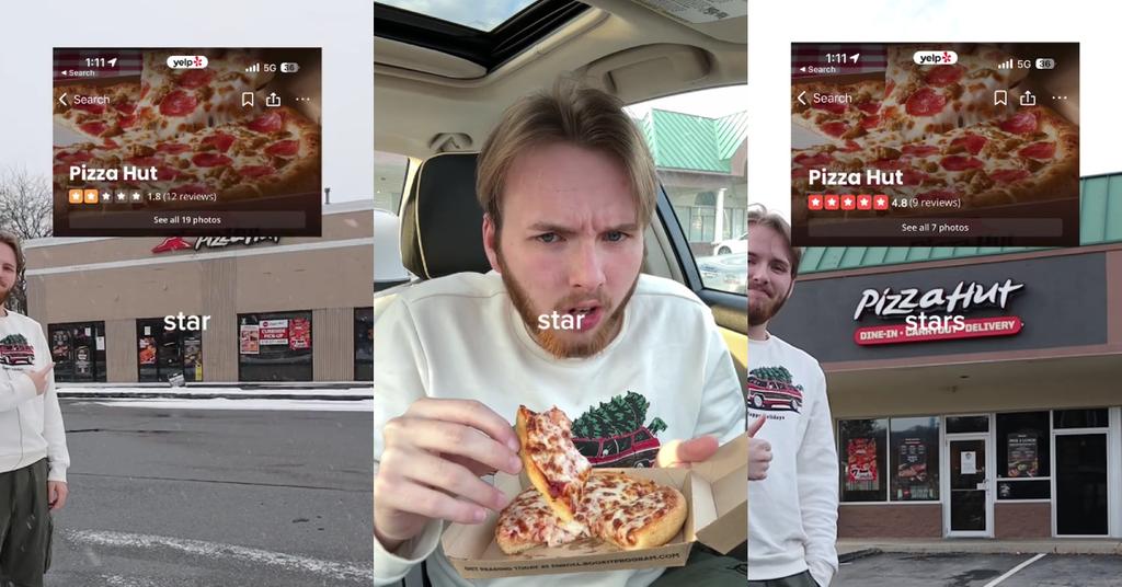Guy Orders Same Meal 1 Star 5 Star Pizza Hut To See Difference Guy orders same meal 1 star 5 star pizza hut to see difference