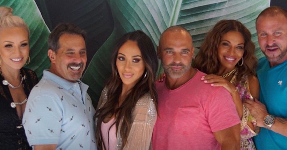 (l-r): 'RHONJ' stars Margaret Josephs, Joe Bengino, Melissa Gorga, Joe Gorga, Dolores Catania, and Frank Catania,